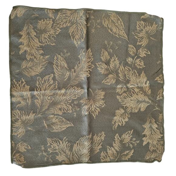 Set of 13 Croft & Barrow Sage Green Damask Leaf Napkins 18" Square - Picture 1 of 4